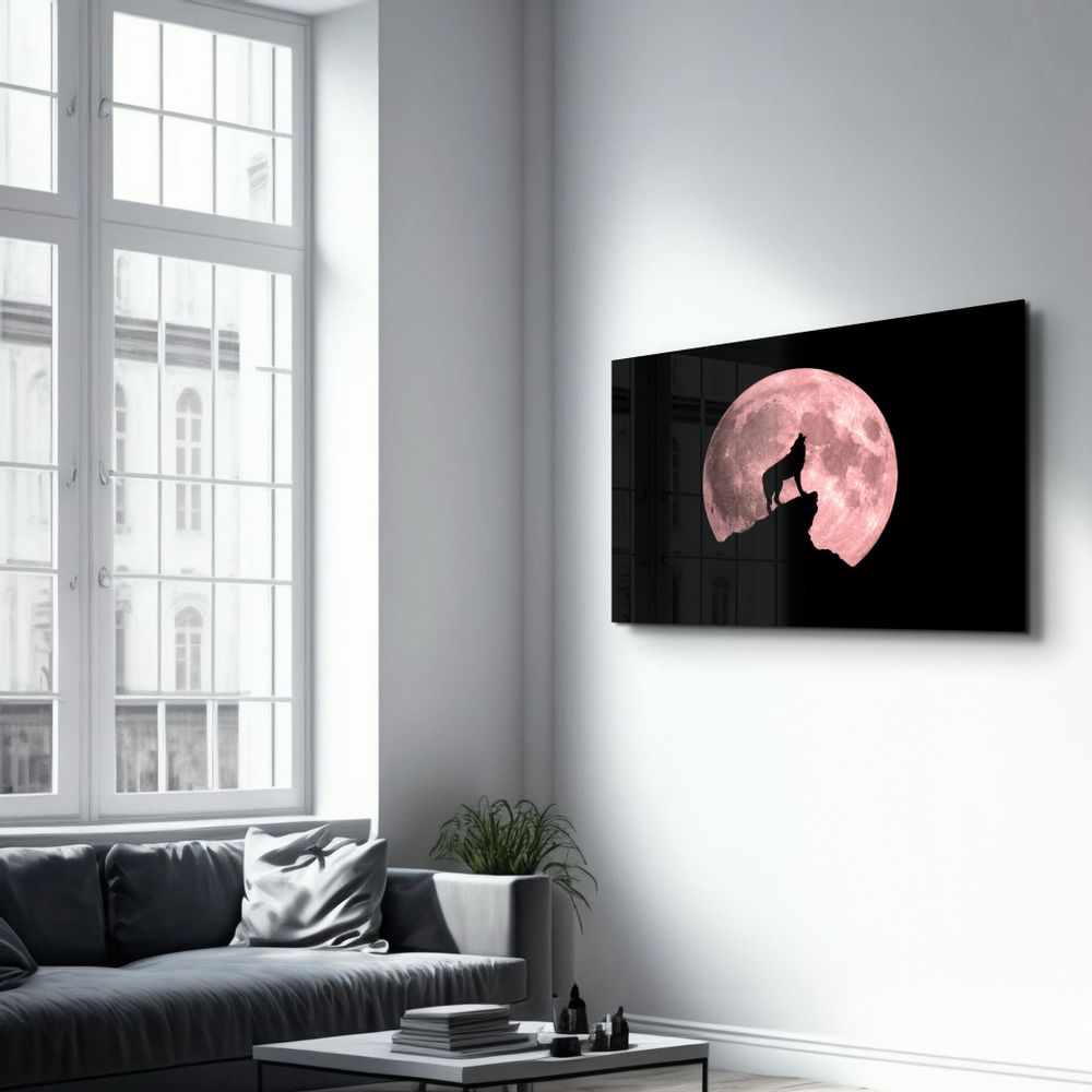 Other wall decoration - Wolf and Moon | Glass Wall Art - ARTDESIGNA