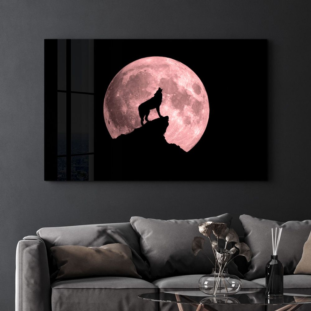Other wall decoration - Wolf and Moon | Glass Wall Art - ARTDESIGNA