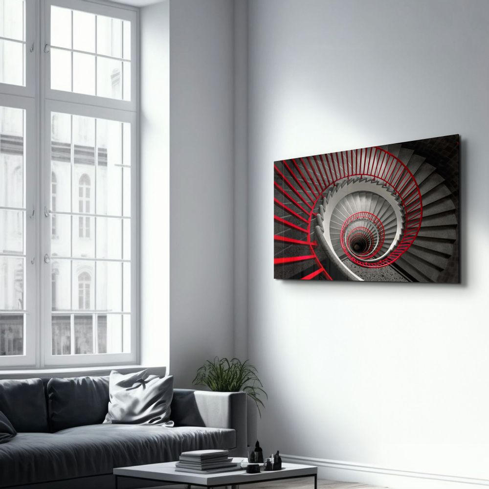 Autres décorations murales - Spiral Stairs | Glass Wall Art - ARTDESIGNA
