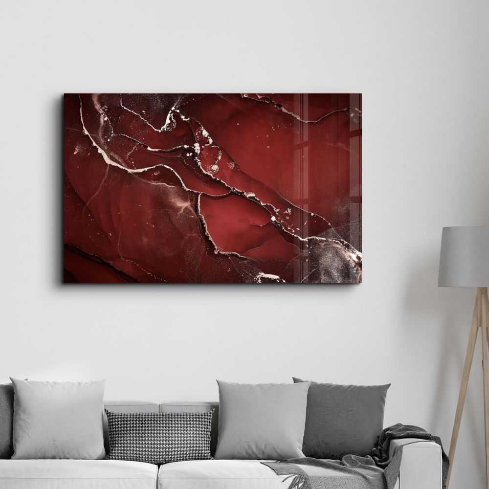 Autres décorations murales - Abstract Red Pattern | Glass Wall Art - ARTDESIGNA