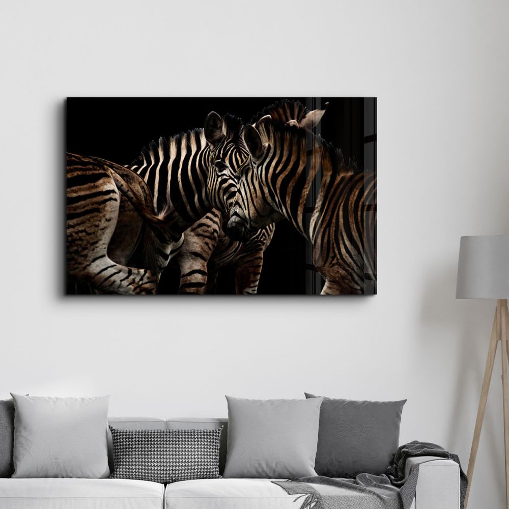 Other wall decoration - Zebra Family | Glass Wall Art - ARTDESIGNA