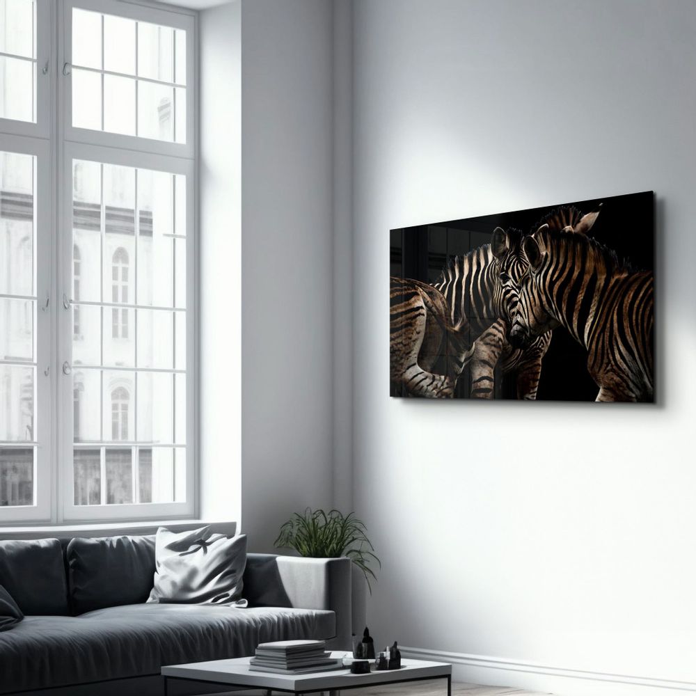 Other wall decoration - Zebra Family | Glass Wall Art - ARTDESIGNA
