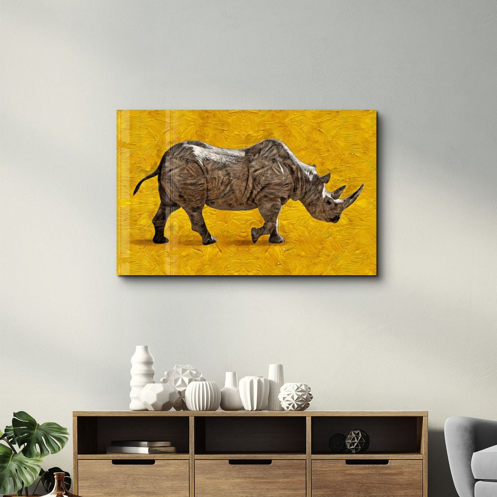 Other wall decoration - Abstract Rhino | Glass Wall Art - ARTDESIGNA
