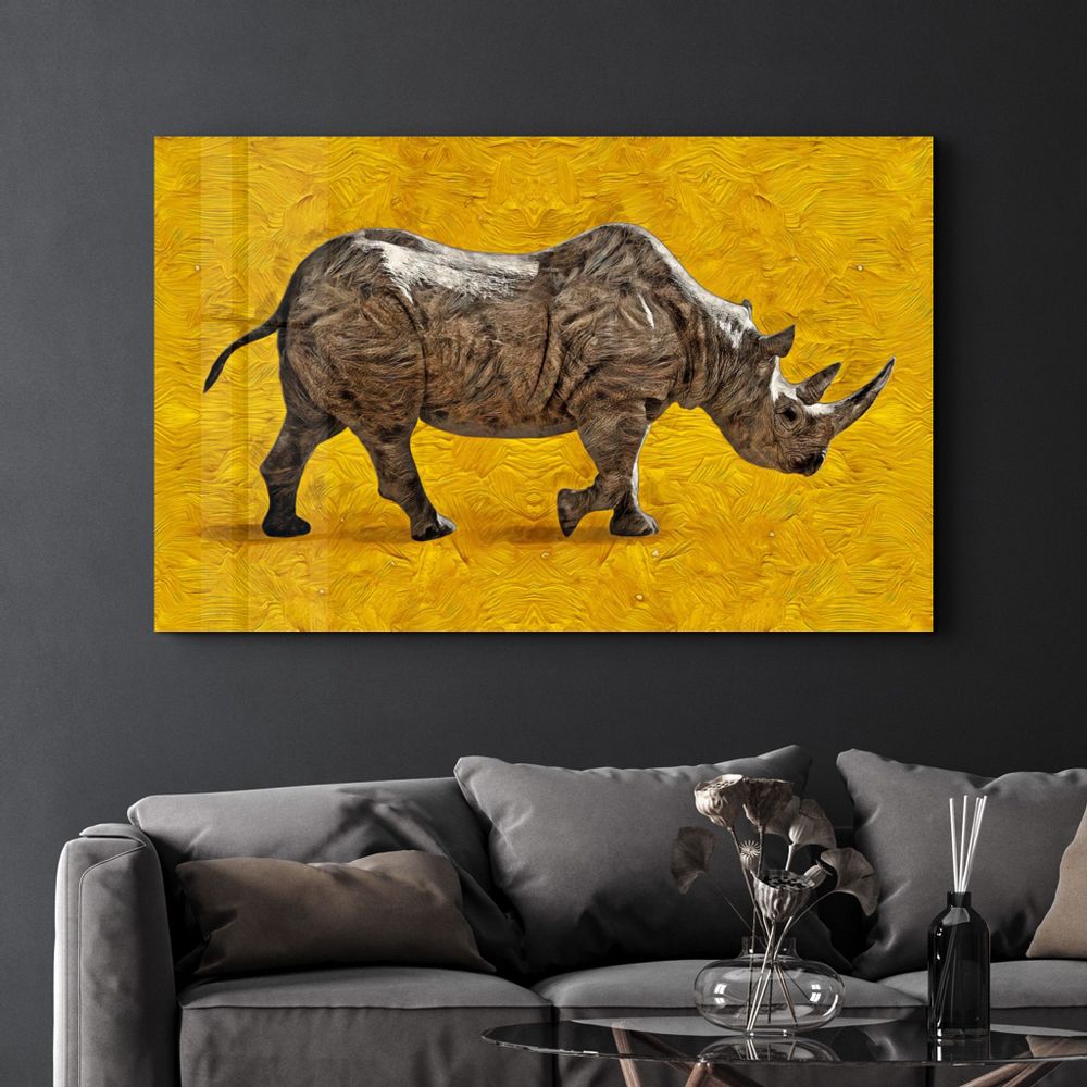 Other wall decoration - Abstract Rhino | Glass Wall Art - ARTDESIGNA
