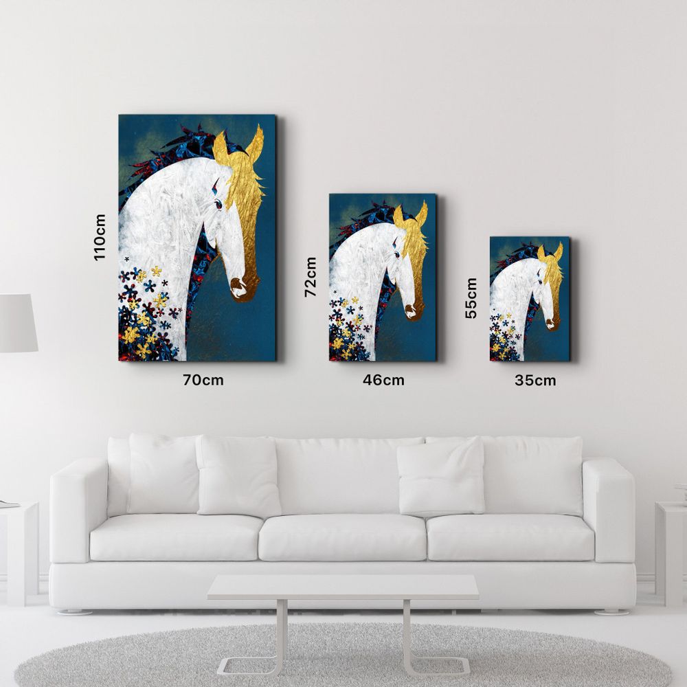 Autres décorations murales - Abstract Puzzle Horse | Glass Wall Art - ARTDESIGNA