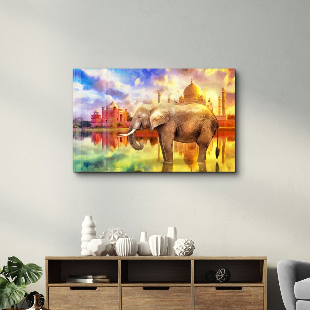 Other wall decoration - Abstract Elephant | Glass Wall Art - ARTDESIGNA