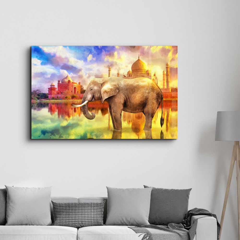 Other wall decoration - Abstract Elephant | Glass Wall Art - ARTDESIGNA