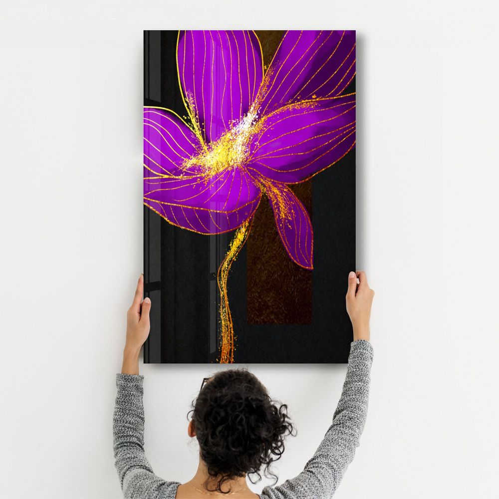 Other wall decoration - Purple Flower 2 | Glass Wall Art - ARTDESIGNA