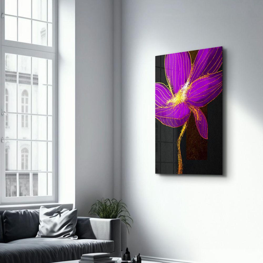 Other wall decoration - Purple Flower 2 | Glass Wall Art - ARTDESIGNA