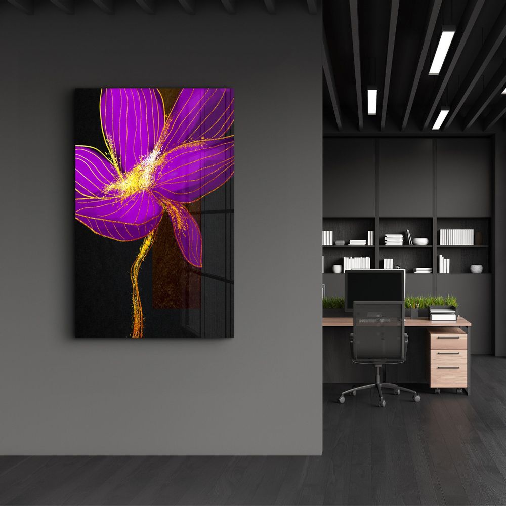 Other wall decoration - Purple Flower 2 | Glass Wall Art - ARTDESIGNA