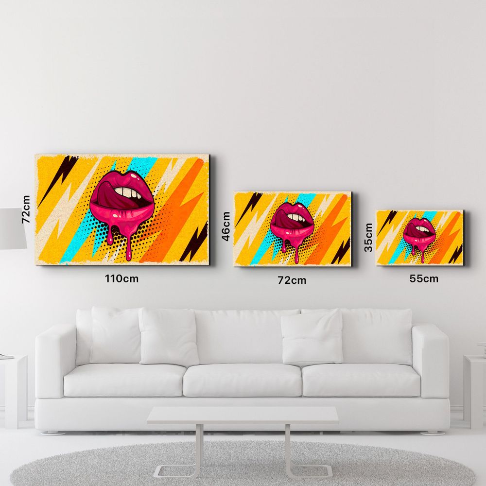 Other wall decoration - Abstract Pink Lips | Glass Wall Art - ARTDESIGNA