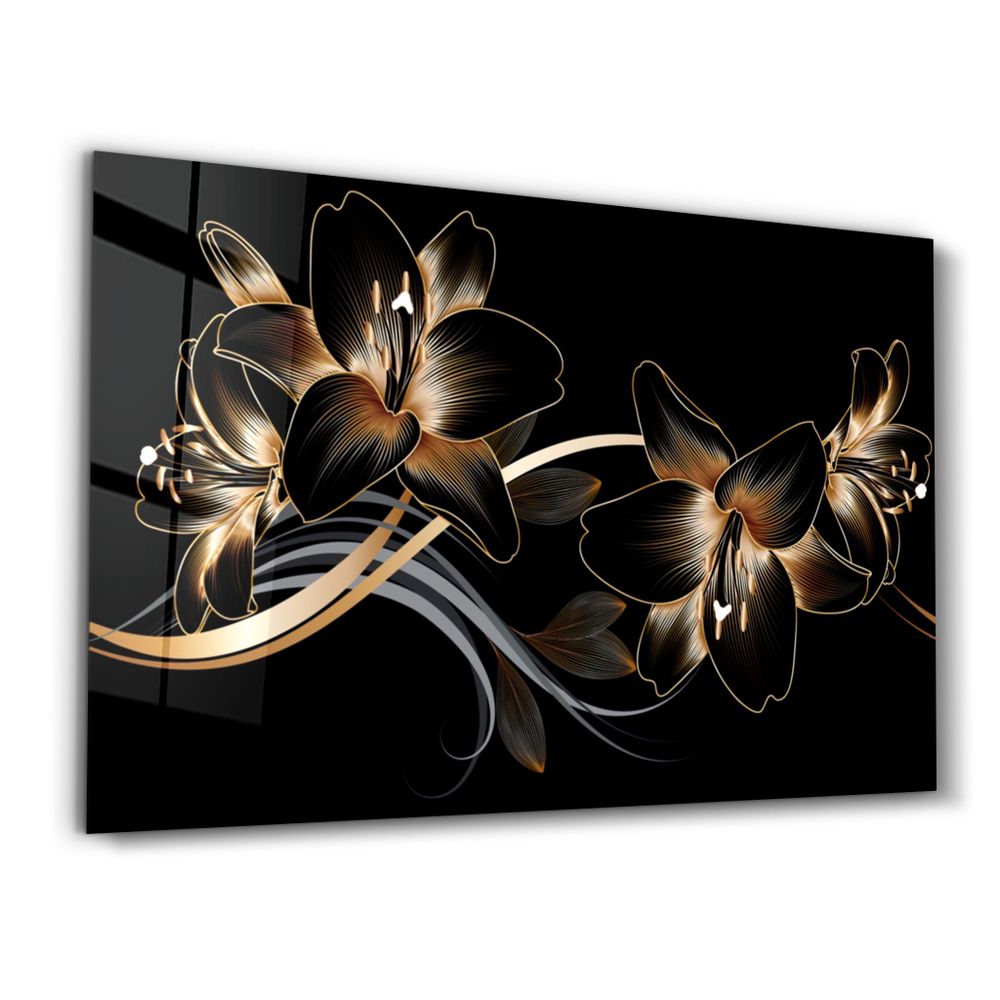 Other wall decoration - Abstract Flowers 4 | Glass Wall Art - ARTDESIGNA