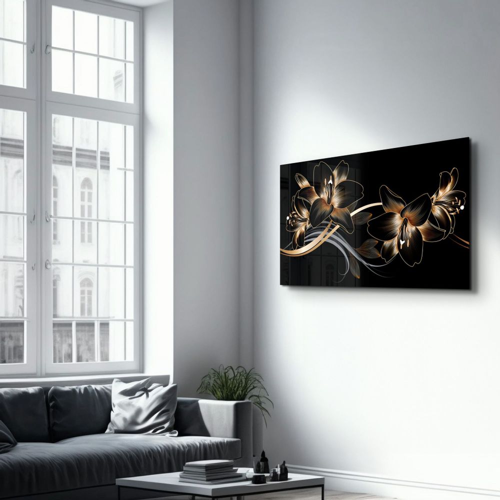 Other wall decoration - Abstract Flowers 4 | Glass Wall Art - ARTDESIGNA