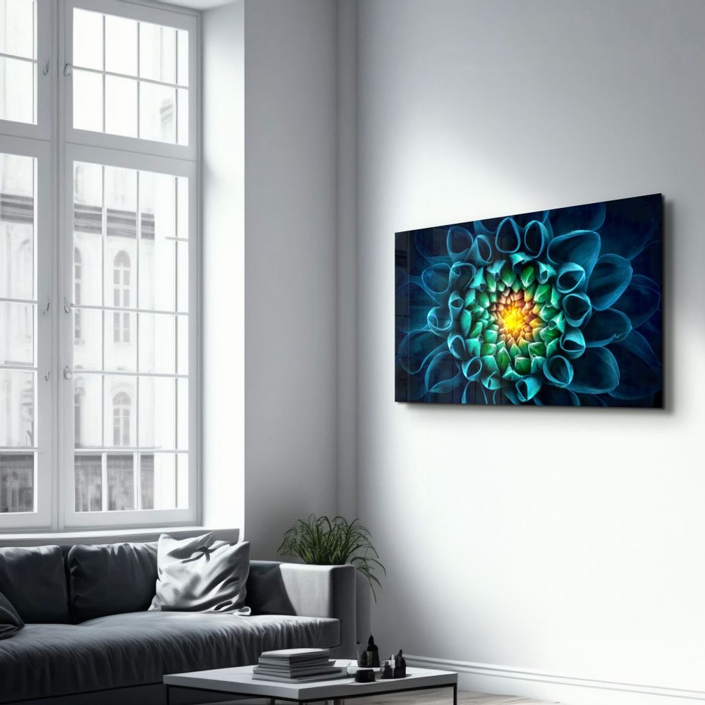 Autres décorations murales - Sun Inside the Flower | Glass Wall Art - ARTDESIGNA