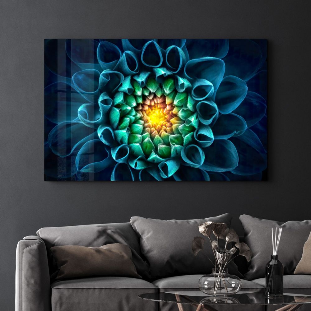 Autres décorations murales - Sun Inside the Flower | Glass Wall Art - ARTDESIGNA