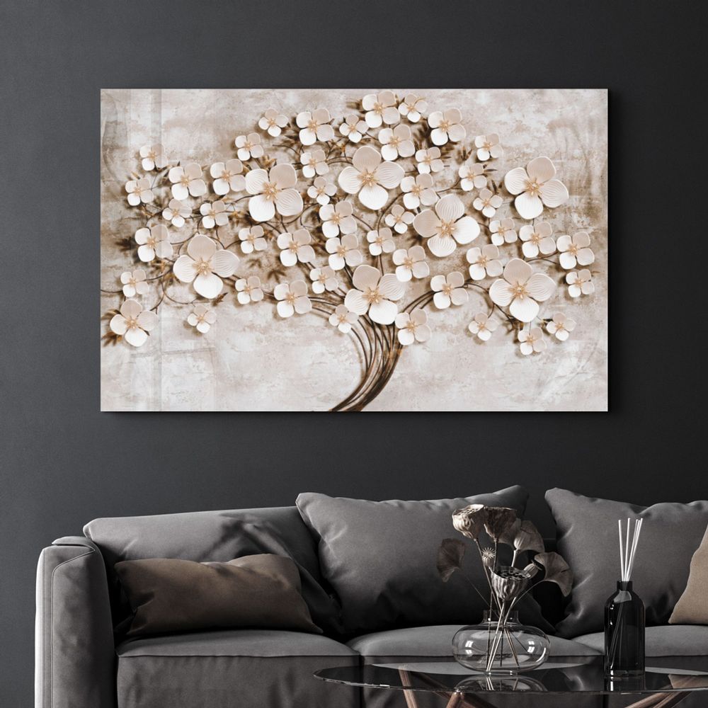 Other wall decoration - Abstract Flower Pattern | Glass Wall Art - ARTDESIGNA