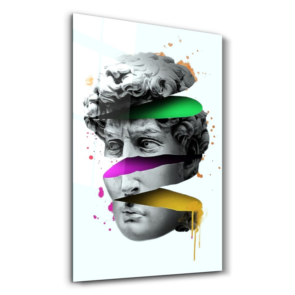Autres décorations murales - Abstract Colorful Face 2 | Glass Wall Art - ARTDESIGNA