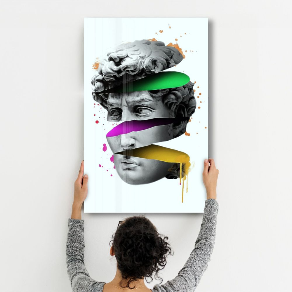 Autres décorations murales - Abstract Colorful Face 2 | Glass Wall Art - ARTDESIGNA