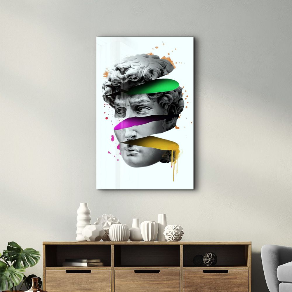 Autres décorations murales - Abstract Colorful Face 2 | Glass Wall Art - ARTDESIGNA