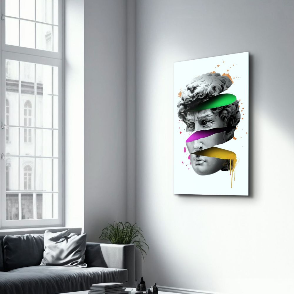 Autres décorations murales - Abstract Colorful Face 2 | Glass Wall Art - ARTDESIGNA