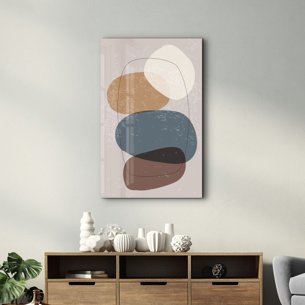 Autres décorations murales - Abstract Shapes V12 | Glass Wall Art - ARTDESIGNA