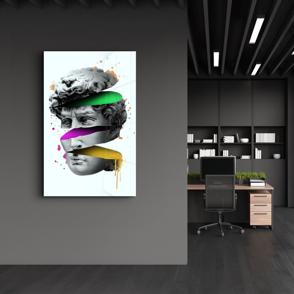 Autres décorations murales - Abstract Colorful Face 2 | Glass Wall Art - ARTDESIGNA