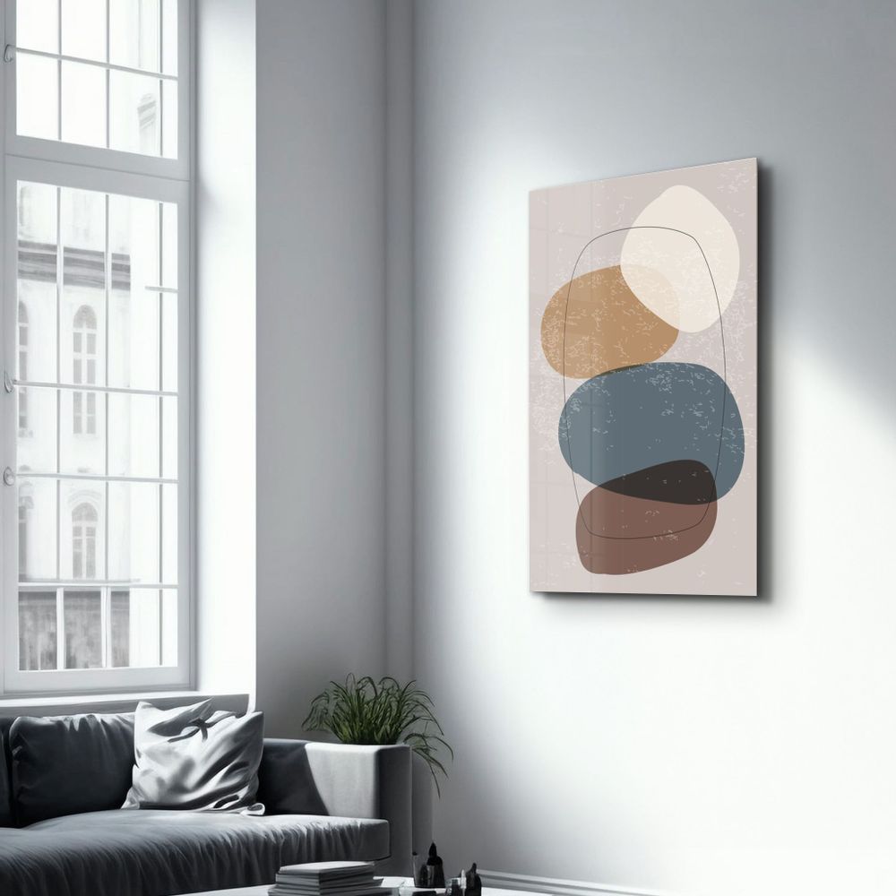 Autres décorations murales - Abstract Shapes V12 | Glass Wall Art - ARTDESIGNA