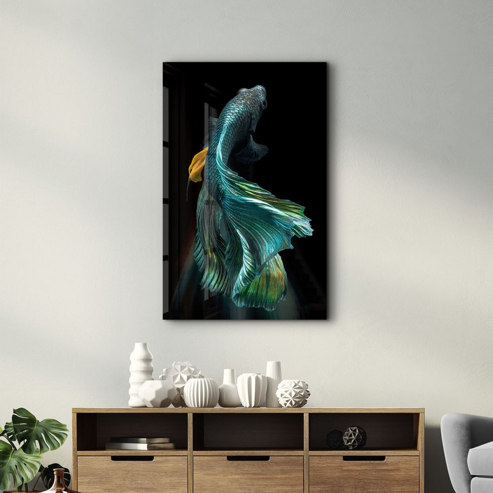 Other wall decoration - Blue Fish | Glass Wall Art - ARTDESIGNA
