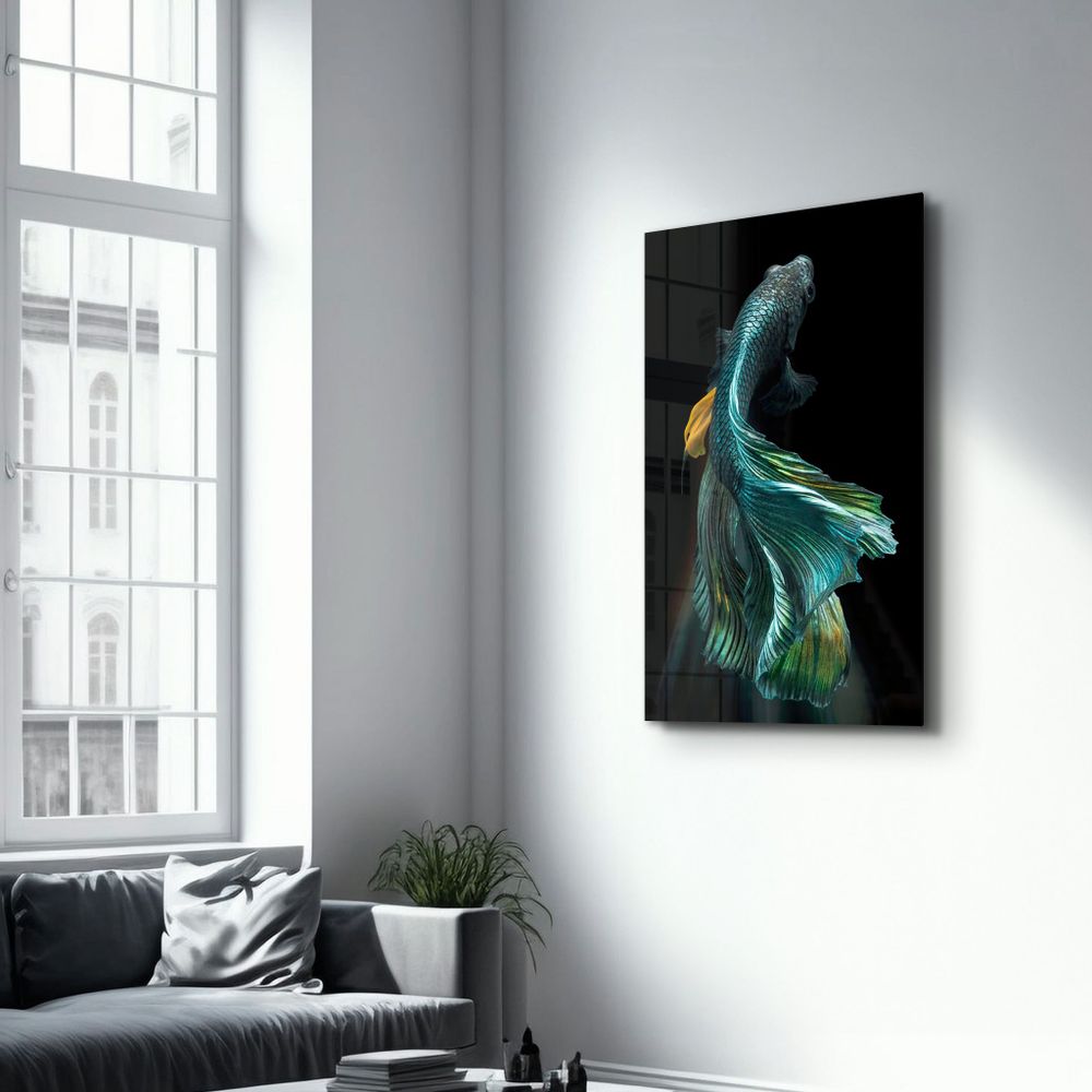 Other wall decoration - Blue Fish | Glass Wall Art - ARTDESIGNA