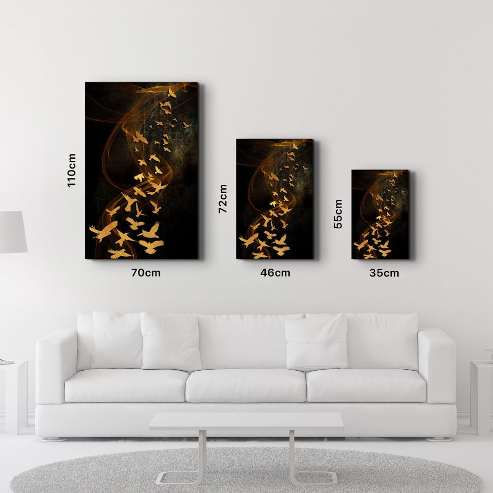 Autres décorations murales - Abstract Yellow Birds | Glass Wall Art - ARTDESIGNA