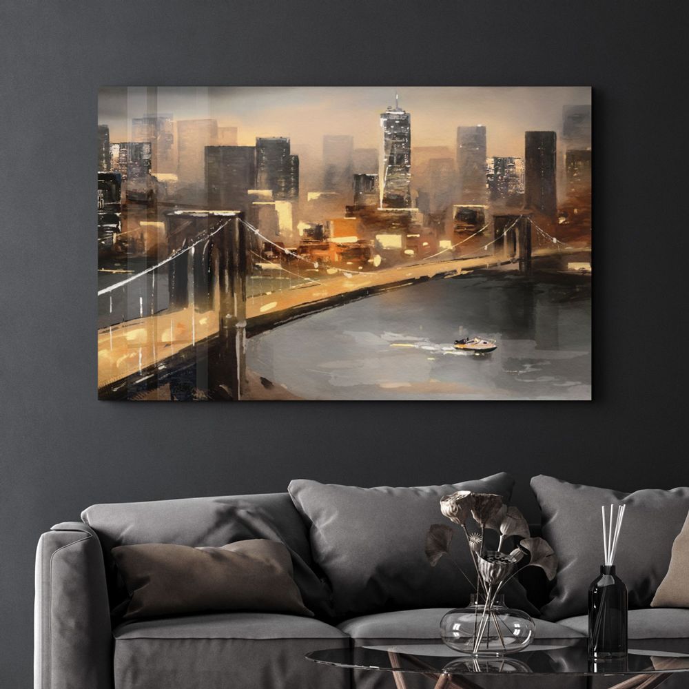 Other wall decoration - Oil Painting Bridge | Glass Wall Art - ARTDESIGNA