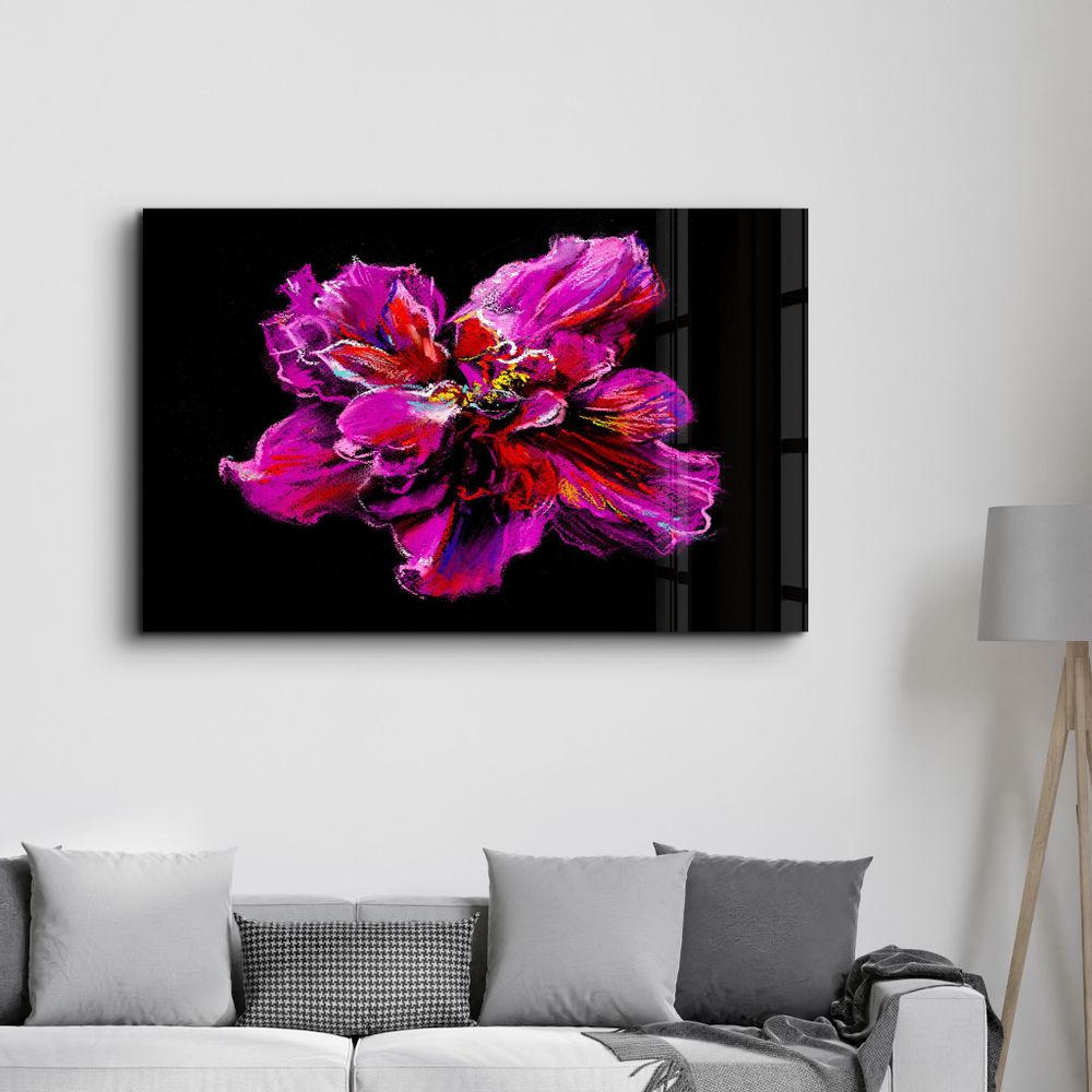 Other wall decoration - Purple Flower 3 | Glass Wall Art - ARTDESIGNA