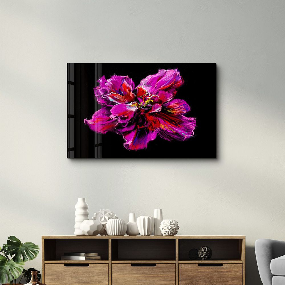 Other wall decoration - Purple Flower 3 | Glass Wall Art - ARTDESIGNA