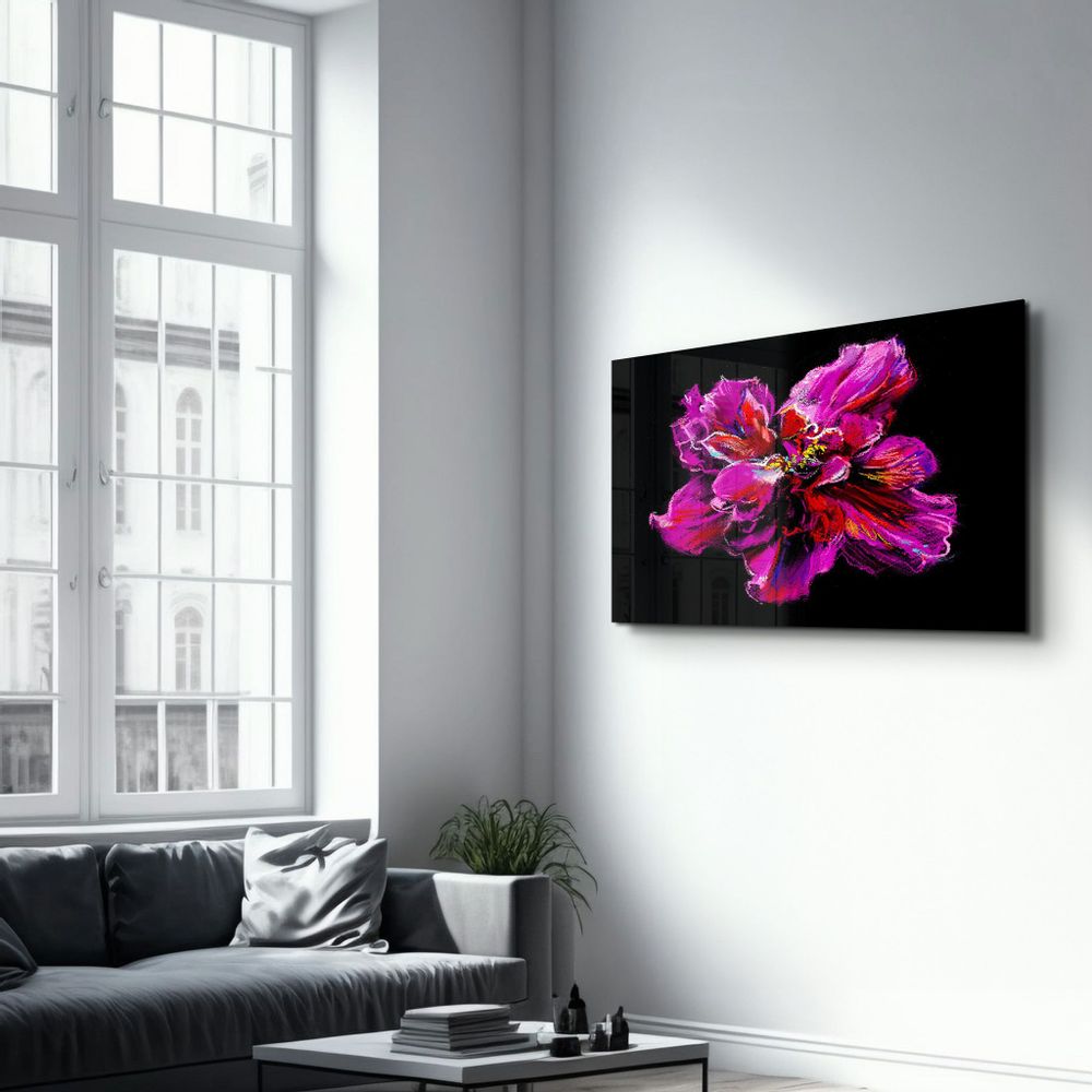 Other wall decoration - Purple Flower 3 | Glass Wall Art - ARTDESIGNA