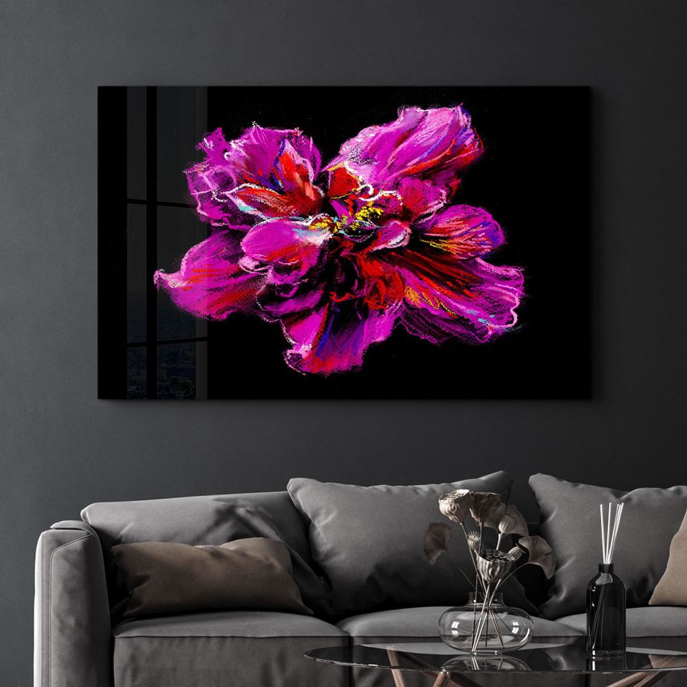 Other wall decoration - Purple Flower 3 | Glass Wall Art - ARTDESIGNA