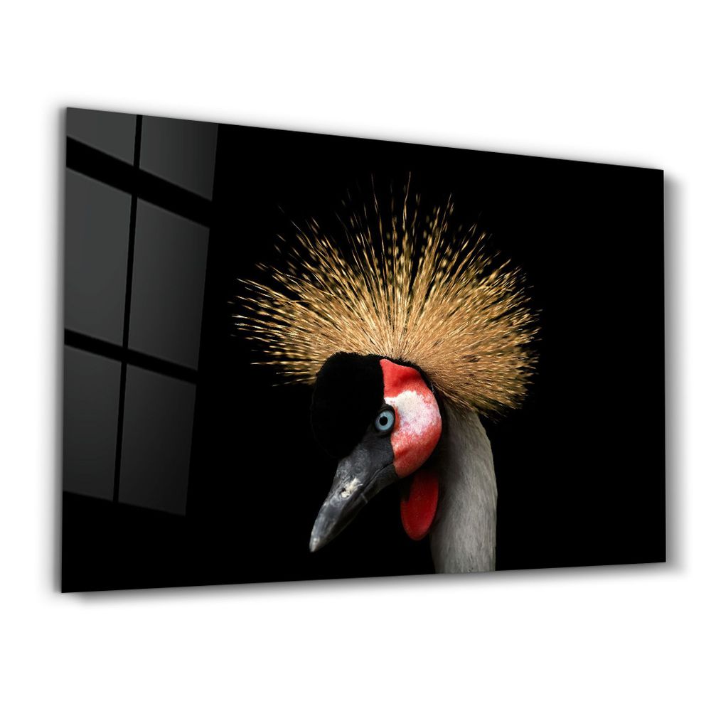 Other wall decoration - Crowned Crane | Glass Wall Art - ARTDESIGNA