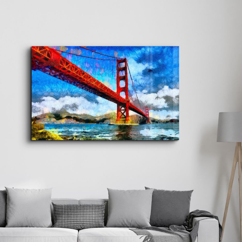 Autres décorations murales - Abstract Colorful Bridge | Glass Wall Art - ARTDESIGNA