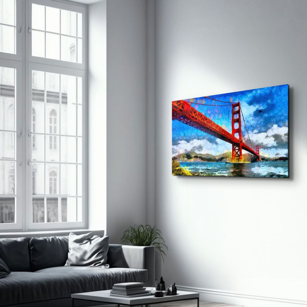 Autres décorations murales - Abstract Colorful Bridge | Glass Wall Art - ARTDESIGNA