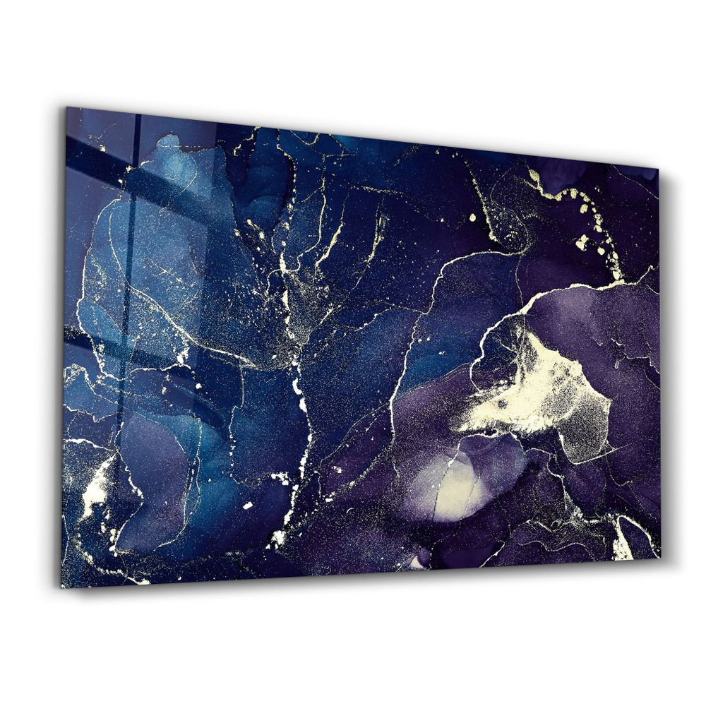 Other wall decoration - Dark Blue Wave Pattern V2 | Glass Wall Art - ARTDESIGNA