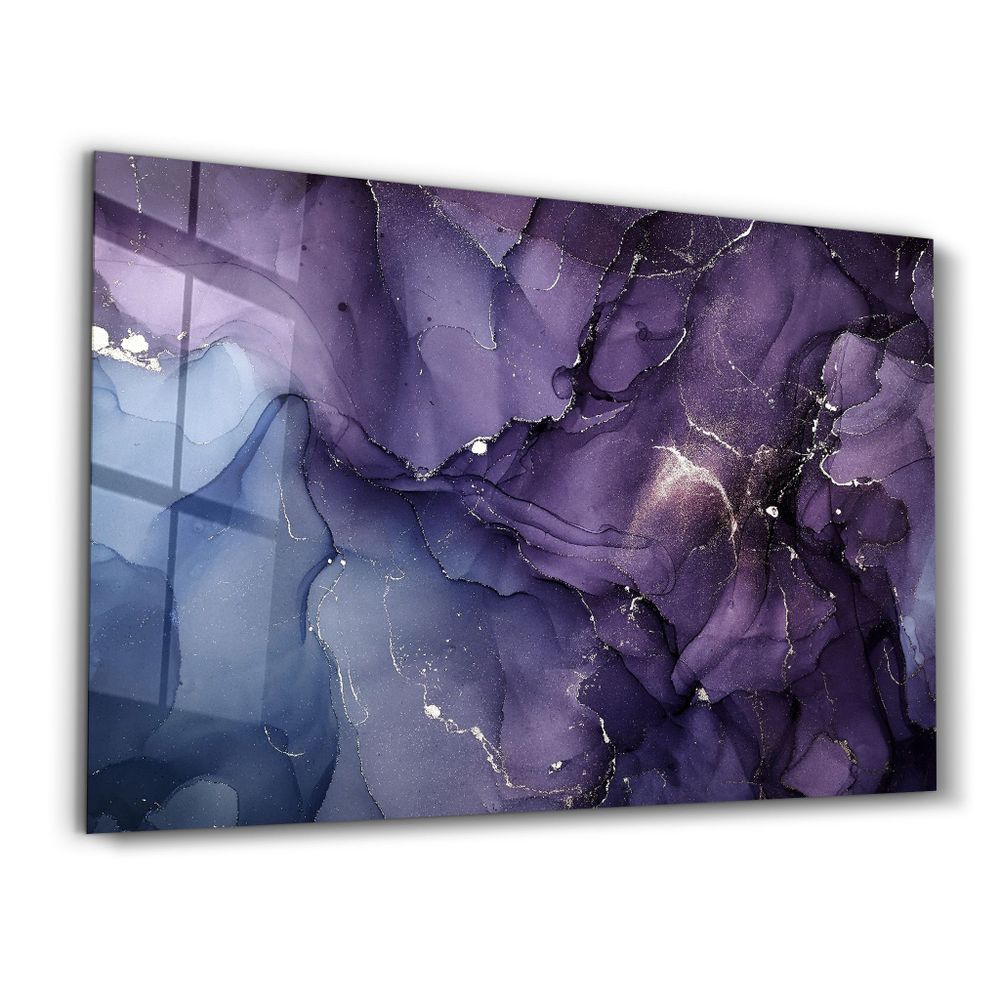 Autres décorations murales - Purple Wave Pattern | Glass Wall Art - ARTDESIGNA