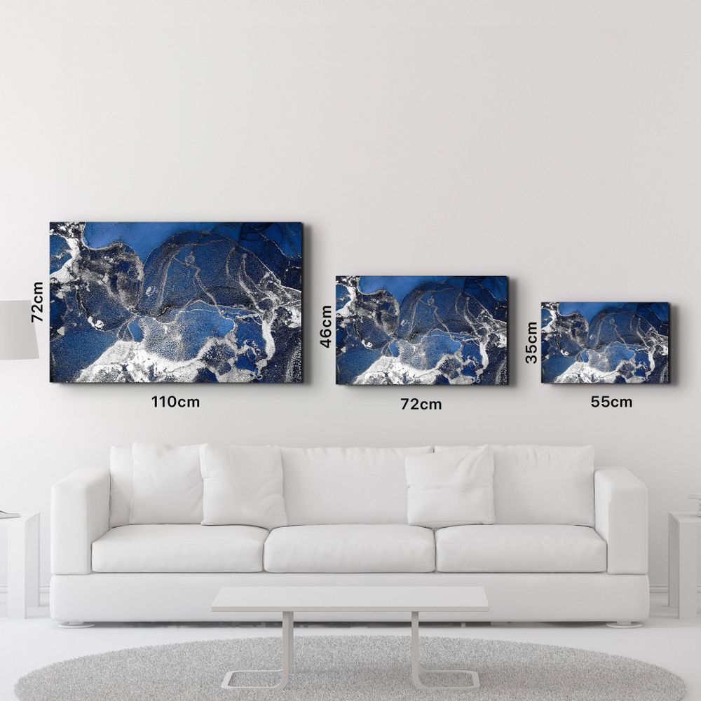 Other wall decoration - Dark Blue Wave Pattern V4 | Glass Wall Art - ARTDESIGNA