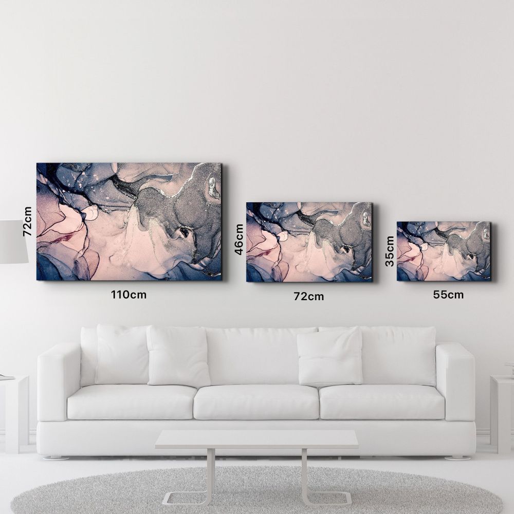 Other wall decoration - Gray and Blue Wave Pattern | Glass Wall Art - ARTDESIGNA