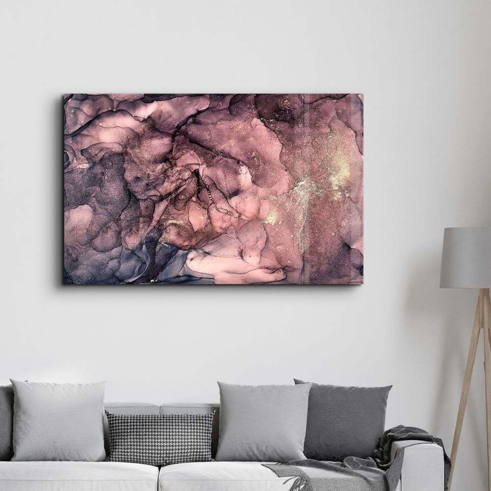 Other wall decoration - Purple Wave Pattern V3 | Glass Wall Art - ARTDESIGNA