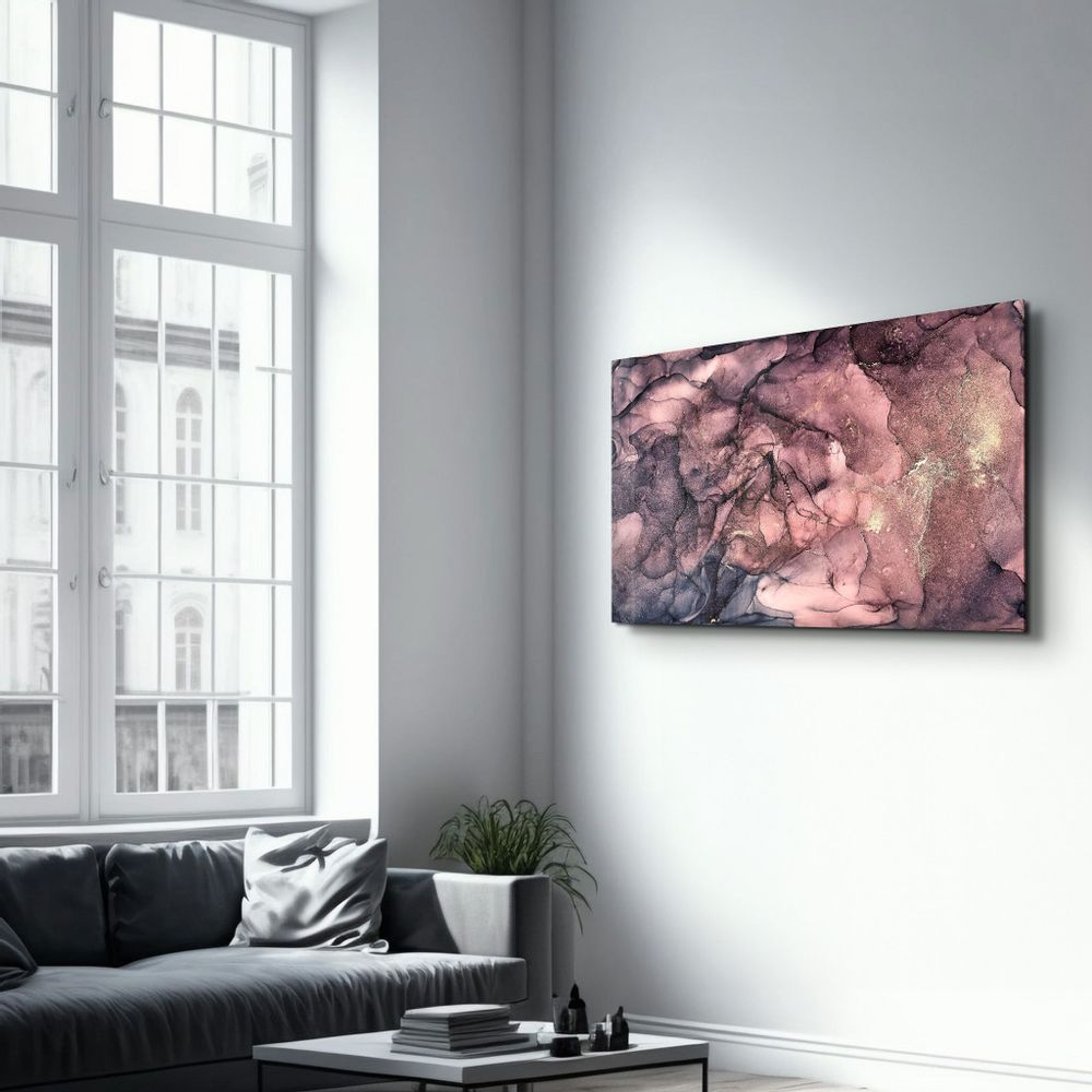 Other wall decoration - Purple Wave Pattern V3 | Glass Wall Art - ARTDESIGNA