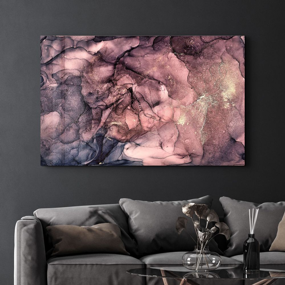 Other wall decoration - Purple Wave Pattern V3 | Glass Wall Art - ARTDESIGNA