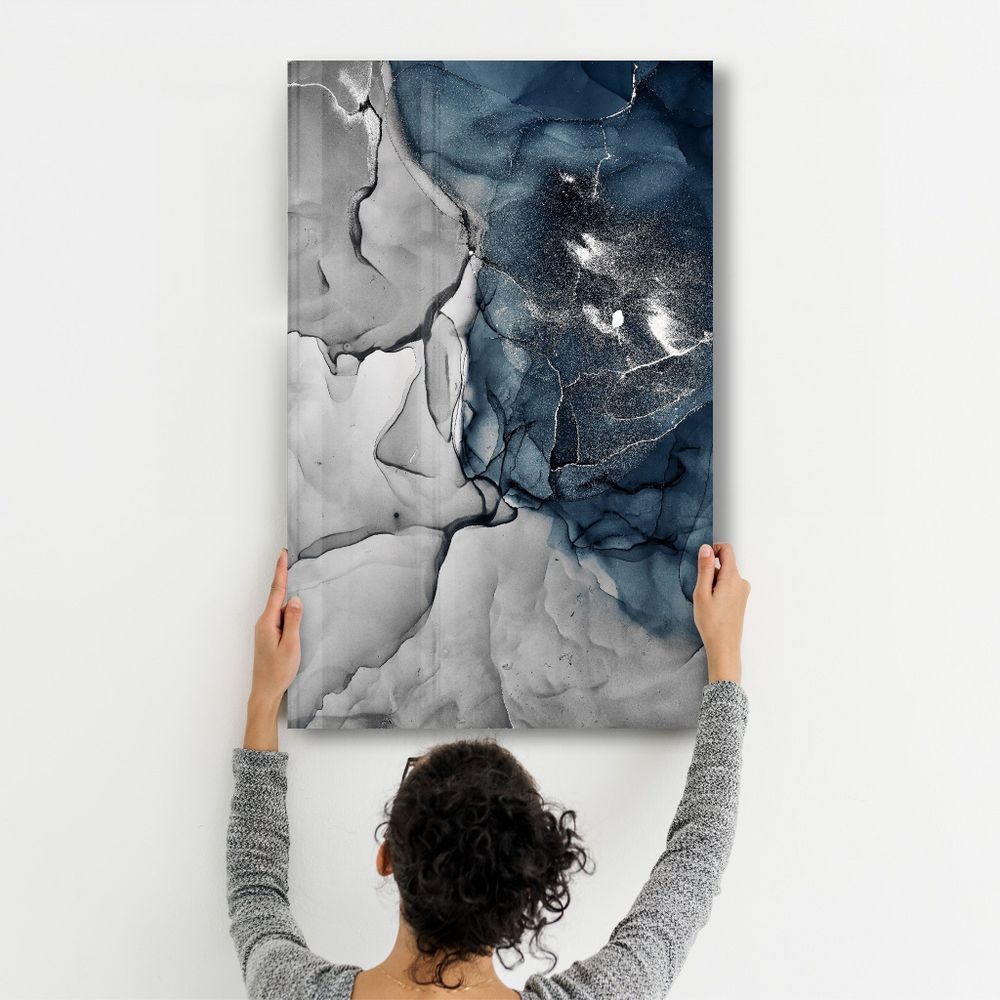 Other wall decoration - Blue Wave Pattern | Glass Wall Art - ARTDESIGNA