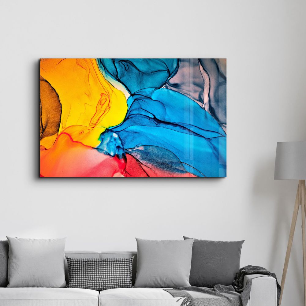 Autres décorations murales - Colorful Wave Pattern | Glass Wall Art - ARTDESIGNA