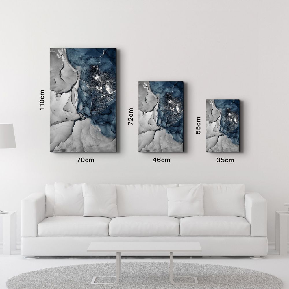 Other wall decoration - Blue Wave Pattern | Glass Wall Art - ARTDESIGNA