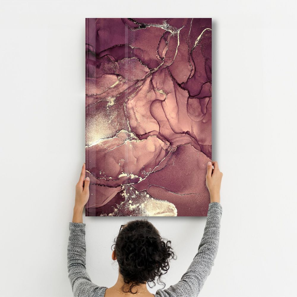 Other wall decoration - Red Wave Pattern | Glass Wall Art - ARTDESIGNA