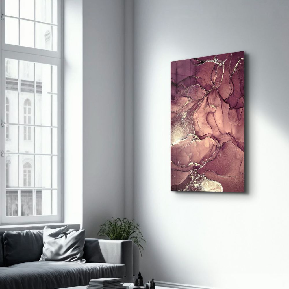 Other wall decoration - Red Wave Pattern | Glass Wall Art - ARTDESIGNA